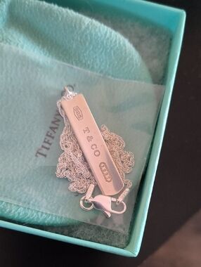 Tiffany & Co. 1837 Sterling Silver Bar Pendant Necklace - Vintage